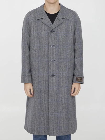 Gucci Houndstooth-check Coat In Nero
