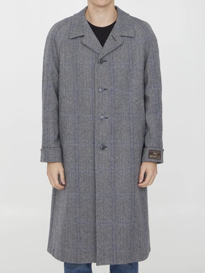 Gucci Houndstooth Coat In Black