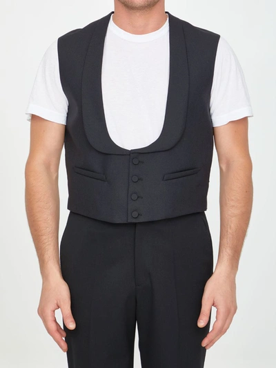 Gucci Wool Vest In Black