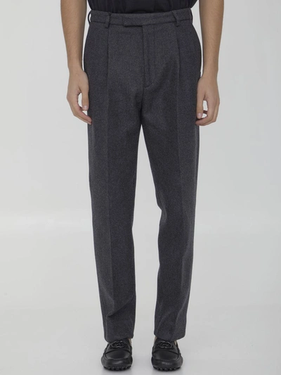 Gucci Wool Mohair Formal Pant In Grey