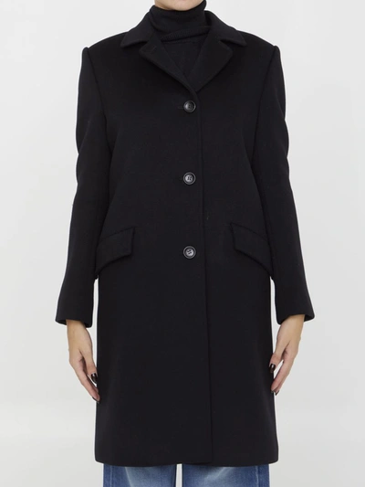 Gucci Wool Coat In Black