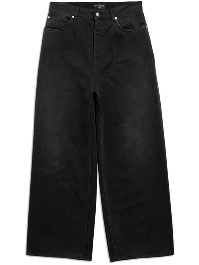 Balenciaga Baggy Denim Trousers In Black