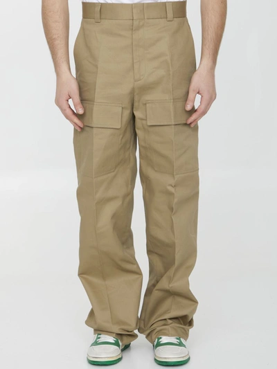 Gucci Cotton Cargo Pants In Beige
