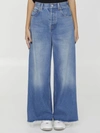 Gucci Wide Leg Horsebit Jeans In Blue