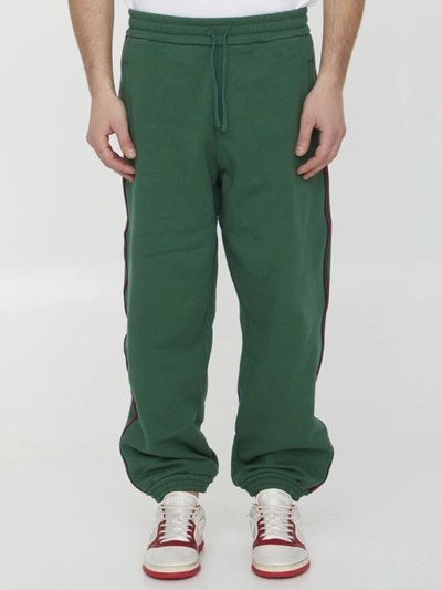 Gucci Cotton Jersey Track Pants In Green