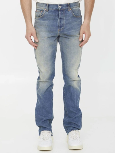 Gucci Délavé Denim Jeans In Blue