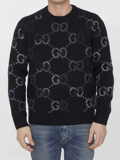 Gucci Gg Wool Sweater In Black