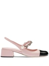 Miu Miu Mary Jane Cap Toe Slingback Pump In Rosa