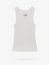 Mm6 Maison Margiela Ribbed Cotton Tank Top In White