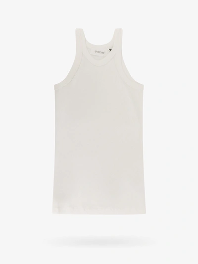 Sportmax Sleeveless Cotton-silk Tank Top In White
