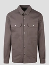 Rick Owens Gray Porterville Oversized Leather Shirt In Grey