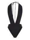 Saint Laurent Nylon Blend One Piece Swimsuit In Black