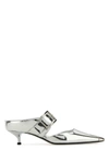 Alexander Mcqueen Leather Punk Pumps With 4 Cm Heel Height In Silver