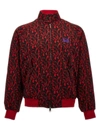 Baracuta Needle Jacquard Bomber Jacket In Red