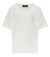 DSQUARED2 DSQUARED2  EASY FIT WHITE T-SHIRT WITH RHINESTONES