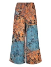 Rianna + Nina Kipos Melina Brocade Wide-leg Pants In Blue