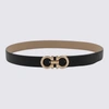 Ferragamo Reversible Gancini Belt In Leather In Black