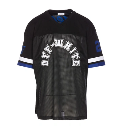 Off-white Off White Football T Shirt With Patches In Black