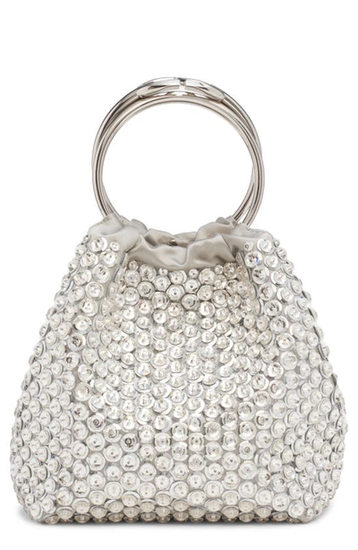 Valentino Garavani Carry Secrets Small Crystal Top-handle Bag In Y3f Crystal/ Grey/ Palladium