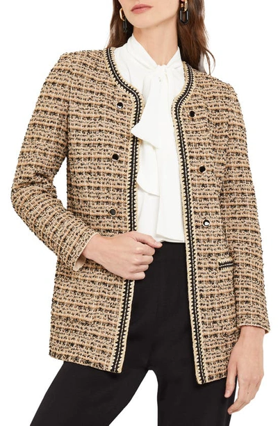 Misook Women's Tailored Tweed Knit Jacket In Italian Clay