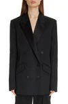 GIVENCHY DOUBLE BREASTED WOOL & MOHAIR JACKET