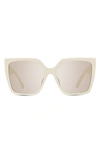 Givenchy 4g Acetate Butterfly Sunglasses In Ivory / Brown Mirror