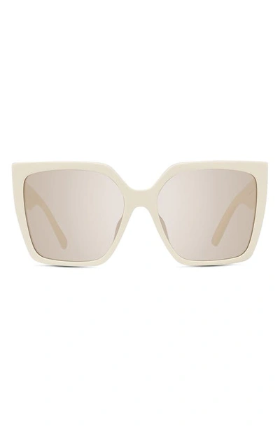 Givenchy 4g Acetate Butterfly Sunglasses In Ivory / Brown Mirror