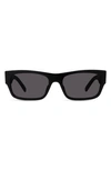 Givenchy Women's 4g 56mm Rectangular Sunglasses In Black Smoke