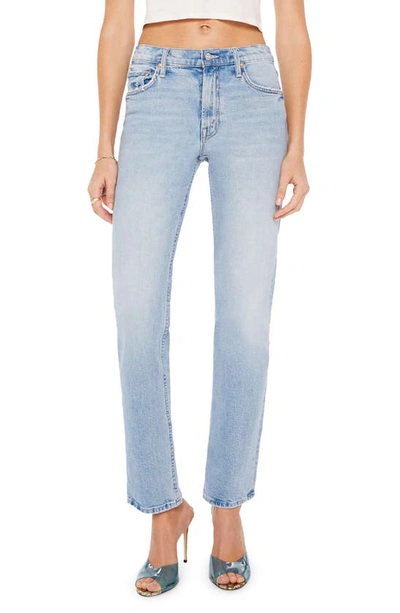 Mother The Smarty Trousers Skimp High Waist Straight Leg Jeans In Blue