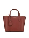 Tory Burch Perry Triple Compartment Leather Tote In Red