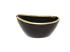 CLASSIC TOUCH DECOR BLACK DESSERT BOWL WITH GOLD RIM