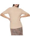 CALVIN KLEIN WOMENS HEATHERED ELBOW SLEEVE PULLOVER TOP