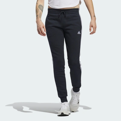 Adidas Originals Women's Adidas Essentials Fleece 3-stripes Pants In Ink/white