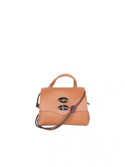 Zanellato Postina Daily Baby Bag In Cappuccino-colored Grained Leather In Brown