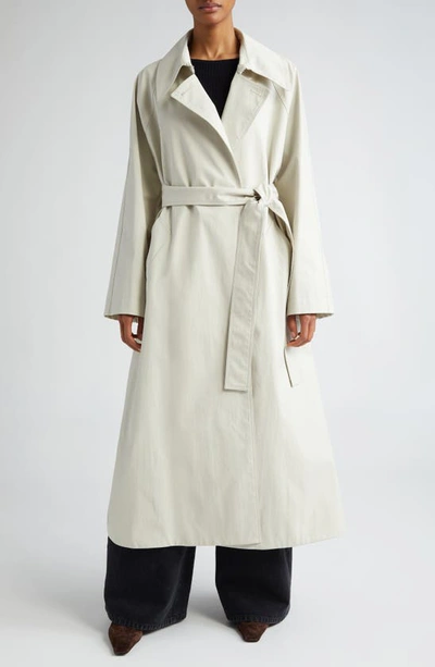 Khaite Minnie Cotton Trench Coat In White