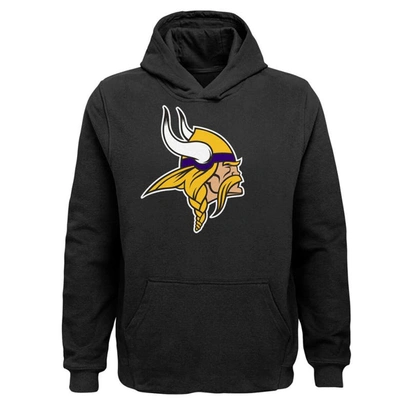 OUTERSTUFF OUTERSTUFF YOUTH BLACK MINNESOTA VIKINGS TEAM LOGO PULLOVER HOODIE