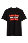 Sacai Know Future Cotton Graphic T-shirt In Black