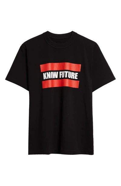 Sacai Know Future Cotton Graphic T-shirt In 블랙