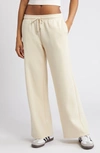 Bp. Wide Leg Fleece Pants In Beige Oatmeal Light Heather