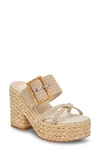 DOLCE VITA EDWINA RAFFIA PLATFORM SLIDE SANDAL