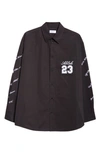Off-white Logo 23 Cotton Overshirt In Black