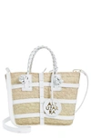 Altuzarra Watermill Caged Straw Tote Bag In Natural/white