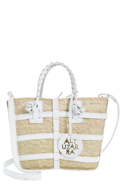 Altuzarra Watermill Caged Straw Tote Bag In Natural/white