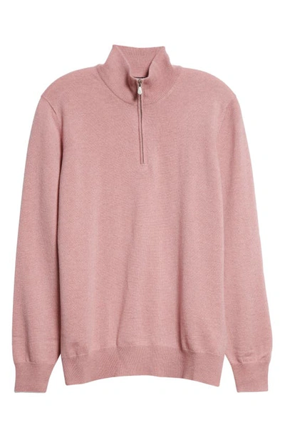 Brunello Cucinelli Cashmere Half-zip Sweater In Pink