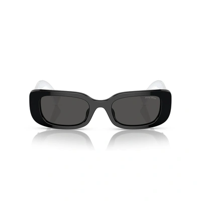 Miu Miu Womens Black Mu 08ys Tinted-lens Rectangle-frame Acetate Sunglasses