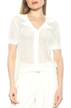 ALEXIA ADMOR JOSI CROCHET BUTTON-UP TOP