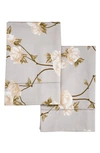 Melange Rose Cotton Pillowcase Set In White/ Ivory