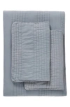 Melange Home Stone Washed Quilt & Sham Set In Misty Blue