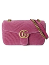 GUCCI GG Marmont Chevron velvet shoulder bag,443497K4D2T