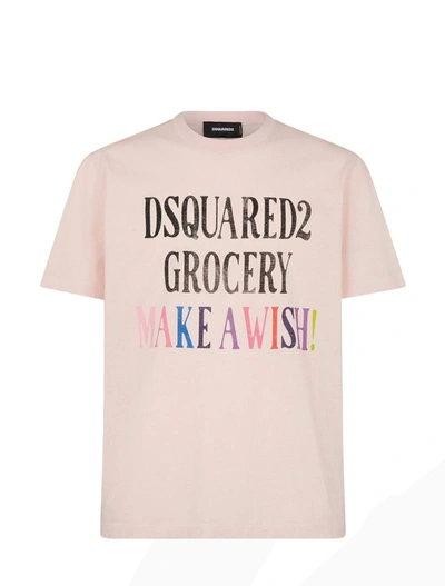 Dsquared2 Logo-print Cotton T-shirt In Baby Pink